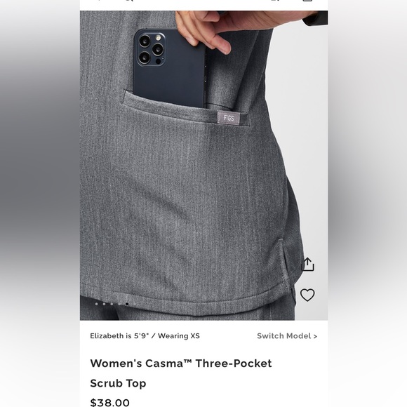 Figs Catarina 2 Pocket Scrub Top - Picture 7 of 7
